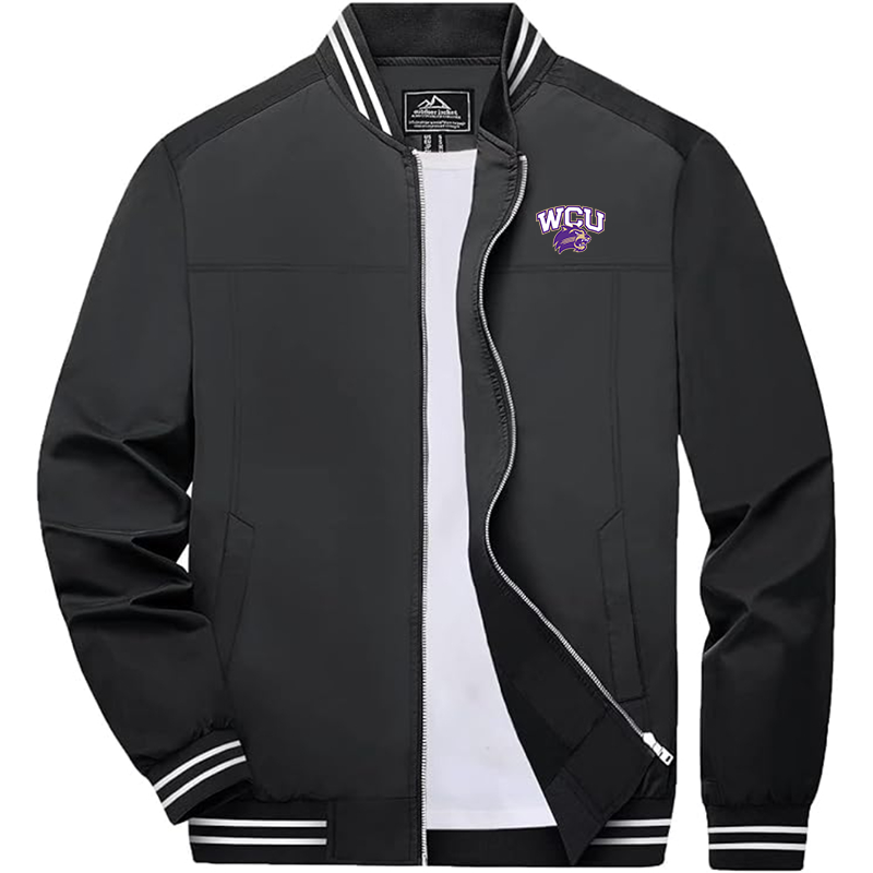 Men's Western Carolina Catamounts Lightweight Zip-Up Bomber Jacket  Ribbed Collar and Cuffs Outerwear Western Carolina Catamounts
